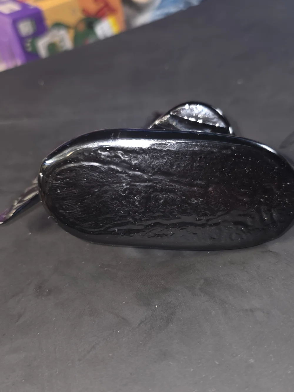 Black Glass Angelfish Aquarium Accent - Decorative Fish Figurine